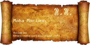 Maka Mariann névjegykártya